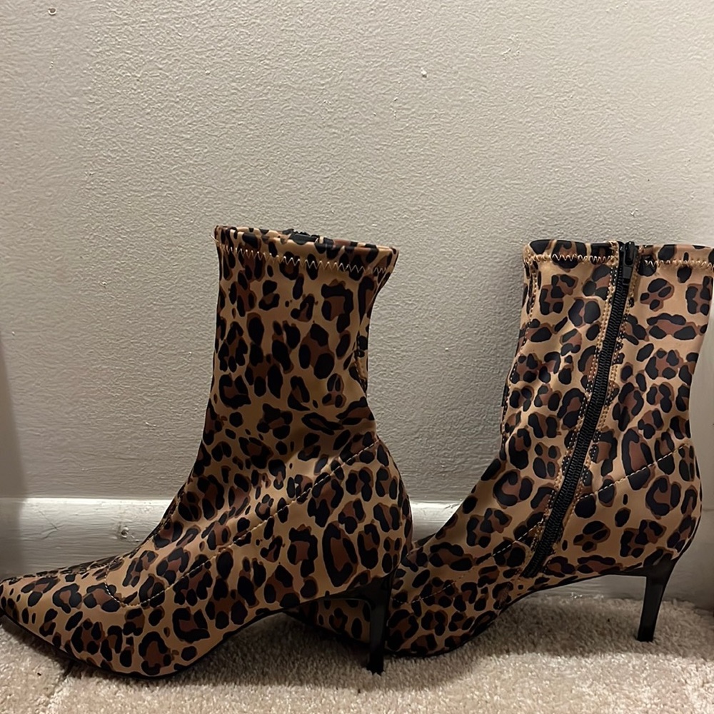 Cheetah heel boots